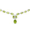 Image 2 : 14KT White Gold 21.61ctw Peridot and Diamond Necklace
