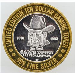 Sam's Town Las Vegas $10 Casino Gaming Token .999 Fine Silver Limited Edition