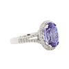 14KT White Gold 4.65ct Tanzanite and Diamond Ring