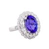 Platinum GIA 7.73ct Tanzanite and Diamond Ring