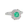 14KT White Gold 0.62ctw Emerald and Diamond Ring