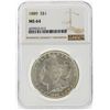 Image 1 : 1889 $1 Morgan Silver Dollar Coin NGC MS64