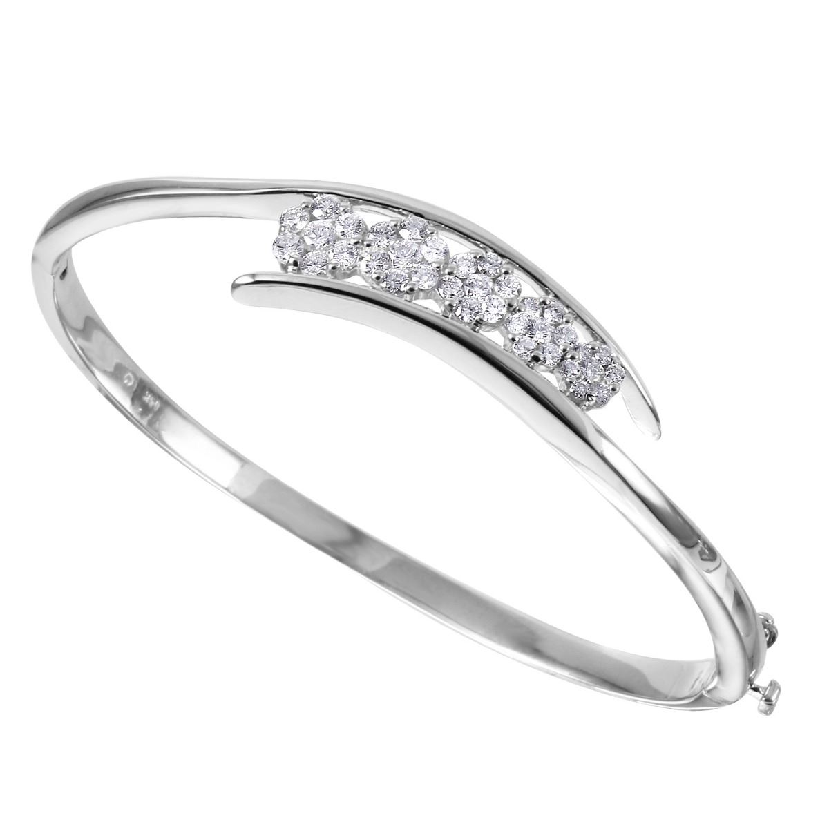 white gold diamond set bangle