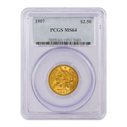1907 $2.50 Liberty GOLD Quarter Eagle PCGS MS64
