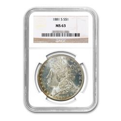 1881-S $1 Morgan Silver Dollar - NGC MS63
