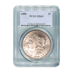 1890 $1 Morgan Silver Dollar - PCGS MS63