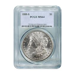 1888-S $1 Morgan Silver Dollar - PCGS MS64