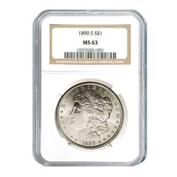 1890-S $1 Morgan Silver Dollar - NGC MS63