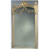Image 1 : A 19th century French giltwood and gesso overmantel, with arched top surmounted by a cartouche pe...