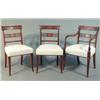 Image 1 : A set of 10 late George III mahogany dining chairs, (including two with arms) with leaf carved la...