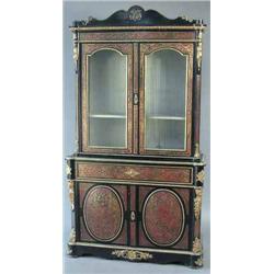 A fine mid 19th century French ebonised, boulle and ormolu mounted secretaire bookcase, by Diehl...