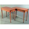 Image 1 : A pair of Edwardian satinwood and crossbanded rectangular card tables, on four square tapered leg...