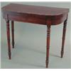 Image 1 : A Regency mahogany 'D' shape card table, with coromandel crossbanding on turned tapered legs, 2ft...