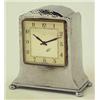 Image 1 : A Tudric chrome plated mantel clock, hammered finish with French spring-driven movement, case sta...