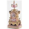 Image 1 : A late 19th century French ormolu mantel clock, with Sevres-type porcelain dial and Japy movement...