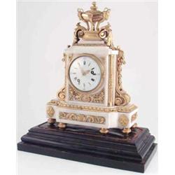 A good mid-19th century French white marble and ormolu mantel clock, by Charles Dutertre, Paris,...