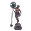 Image 1 : A late 19th century French spelter novelty clock, with 2-colour bronze patination, in the form of...