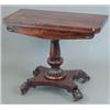 Image 1 : A William IV rosewood card table, on lappet stem and platform with four acanthus leaf carved scro...