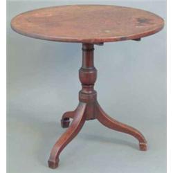 A George III mahogany circular top occasional table, on rose stem and tripod, 2ft 6ins...
