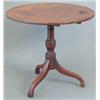 Image 1 : A George III mahogany circular top occasional table, on rose stem and tripod, 2ft 6ins...