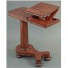 Image 1 : A Victorian mahogany bed table, with ratchetted book rack and telescopic stem, 2ft 5ins...