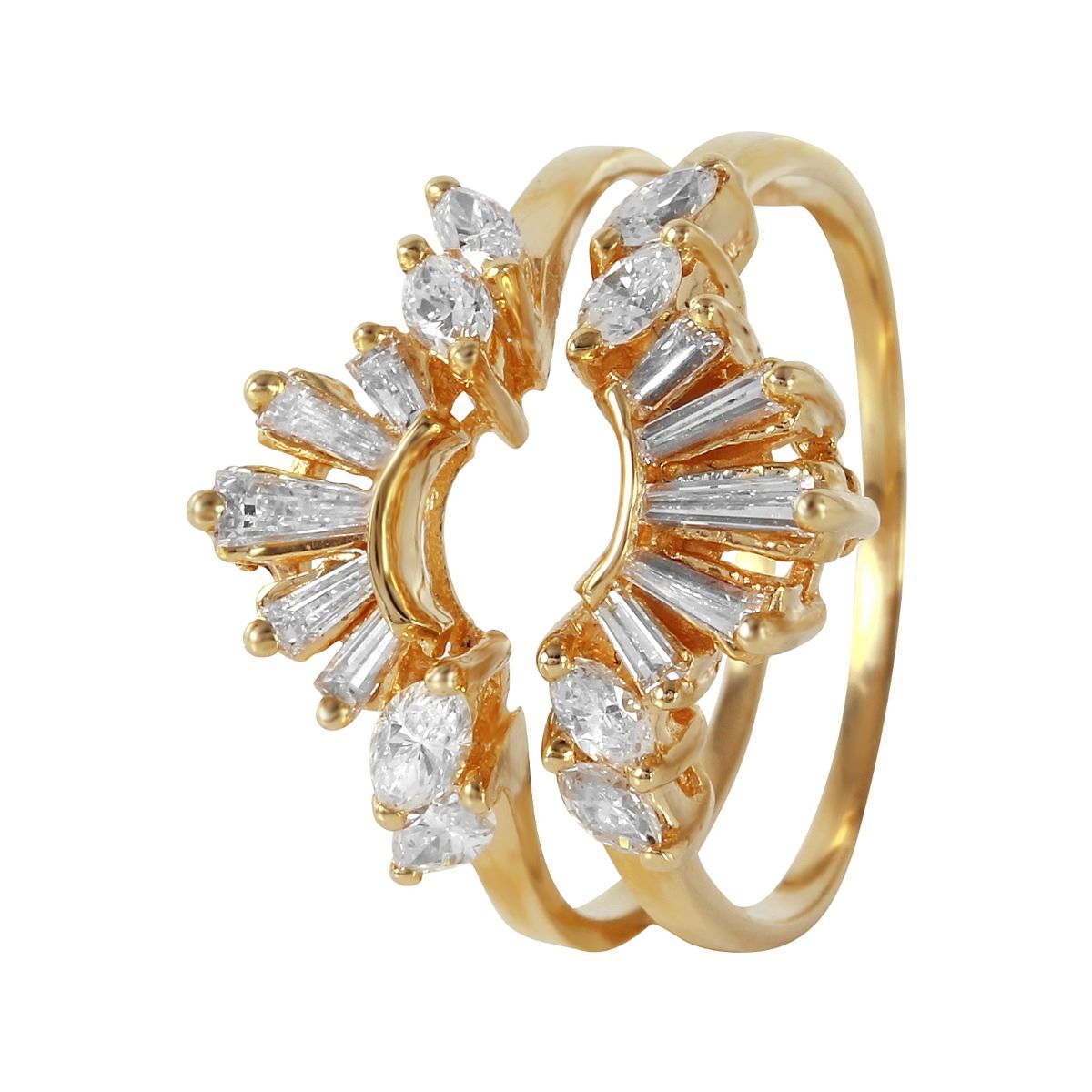 14KT Yellow Gold Diamond Ring Guard 501A
