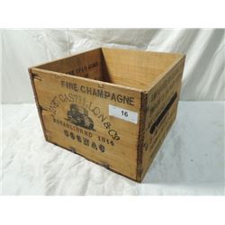 VINTAGE PRIMITIVE WOOD WINE CRATE PINET COGNAC