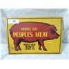 Image 1 : VINTAGE PEOPLES MEAT PACKING CO PRESSED TIN SIGN