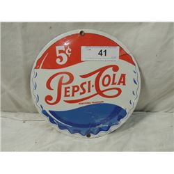 PORCELAIN ON STEEL REPRO PEPSI COLA TIN SIGN
