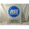 Image 1 : VINTAGE ASE CERTIFIED MECHANIC PRESSED TIN SIGN