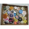 Image 1 : BOX LOT VINTAGE BUTTONS PINS PINBACKS UNION MORE