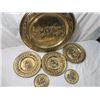 Image 2 : LOT 6 HEAVY BRASS DECOR WALL TRAYS PLATES SERVING