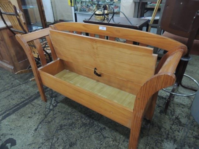 Pine Mission Style Entry Bench Hall Bed Storage