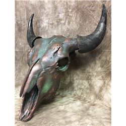 Bison Skull Aged Copper