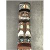 Image 2 : VERY OLD 5 FIGURE TOTEM POLE, ARTIST AND ORIGIN UNKNOWN.  POLE STANDS APPROX. 14' TALL