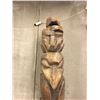 Image 2 : VERY OLD 3 FIGURE TOTEM POLE, ARTIST AND ORIGIN UNKNOWN.  POLE STANDS APPROX. 10' TALL