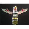 Image 2 : BOLDLY PAINTED THREE FIGURE TOTEM POLE BY HAIDA CARVER ANDY (TSU-ECH) WESLEY