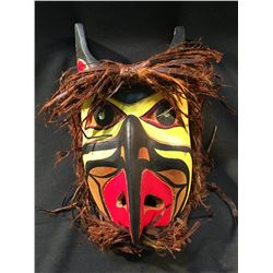 THUNDERBIRD' MASK WITH WOVEN RED CEDAR TRIM BY KWAKWAKA'WAKW ARTIST CHRIS 'CRAZY HORSE' MAKAY