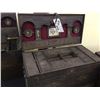 Image 2 : ORNATELY CARVED WOOD TRUNK, WITH MULTIPLE COMPARTMENTS, 27'' W X 16.5'' H X 13.5'' D