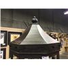 Image 2 : LARGE  360 DEGREE OCTAGONAL DARK WOOD AND GLASS DISPLAY COLUMN.