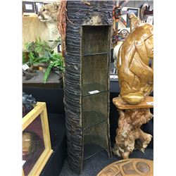 ROUND NATURAL LOOKING 'LOG' DISPLAY SHELF, 70" TALL