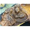 Image 2 : HANDCARVED ROSEWOOD TABLE TOP WITH DRAIN, MEASURES APPROX. 36" X 23"
