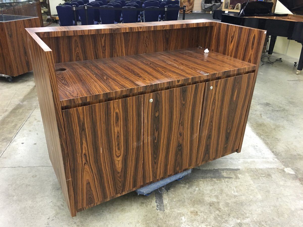 GALLERY TRANSACTION COUNTER WITH TIGER WOOD FINISH - Able Auctions