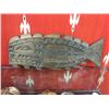 Image 1 : VERY OLD CARVED SALMON PANEL WITH THUNDERBIRD.  PANEL WAS CARVED BY BEN DICK, FATHER OF MASTER