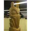 Image 2 : SPECTACULAR 3 FIGURE TOTEM POLE WITH RAVEN, BEAR AND SALMON.  POLE MEASURES 103" TALL X 18" WIDE