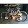 Image 1 : DIVINCI SINGLE SPEED MOUNTAIN BIKE WITH FRONT SHOCKS & DISC BRAKES - BLUE & WHITE