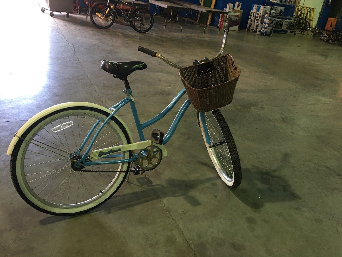HUFFY OLD FASHIONED STYLE SINGLE SPEED LADIES CRUISING BIKE - BLUE ...