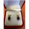 Image 2 : NEW 2.80CT OVAL GARNET & DIAMOND "XO" EARRINGS STERLING SILVER, VS CLARITY INCL. $300