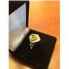 Image 2 : OVAL CITRINE DINNER RING, SET WITH 4 DIAMONDS STERLING SILVER . VALUE $400