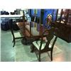 Image 2 : 8 PIECE CHERRY FINISHED DINNING ROOM SUITE -TABLE WITH ONE LEAF, 4 CHAIRS, BUFFET AND HUTCH